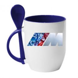 Чашка с ложкой BMW logo 1 - PrintSalon