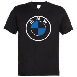 Мужская футболка  с V-образным вырезом BMW logo 2020 - PrintSalon