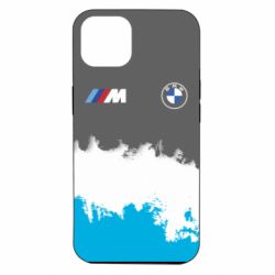 Чехол для iPhone 14 BMW logo and gray background - PrintSalon