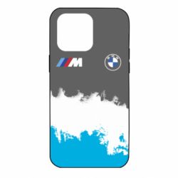 Чехол для iPhone 14 Pro Max BMW logo and gray background - PrintSalon