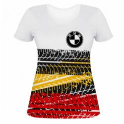 Жіноча 3D футболка BMW logo and tires - PrintSalon