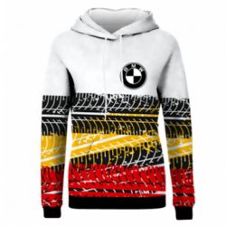 Жіноче 3D худі BMW logo and tires