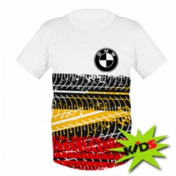 Дитяча 3D футболка BMW logo and tires - PrintSalon