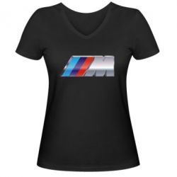 Женская футболка с V-образным вырезом BMW M POWER - PrintSalon