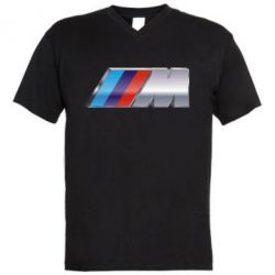 Мужская футболка  с V-образным вырезом BMW M POWER - PrintSalon