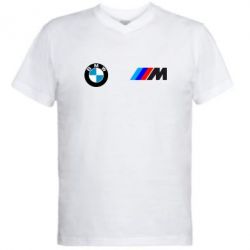 Мужская футболка  с V-образным вырезом BMW M - PrintSalon