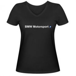 Женская футболка с V-образным вырезом BMW Motorsport - PrintSalon