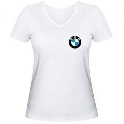 Женская футболка с V-образным вырезом BMW Small - PrintSalon