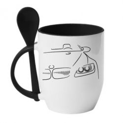 Чашка с ложкой BMW vector - PrintSalon