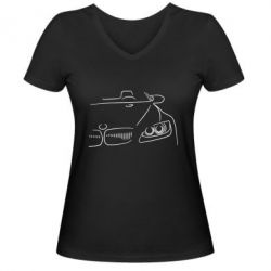 Женская футболка с V-образным вырезом BMW vector - PrintSalon