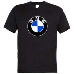 Мужская футболка  с V-образным вырезом BMW - PrintSalon