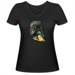 Женская футболка с V-образным вырезом Boba Fett - PrintSalon