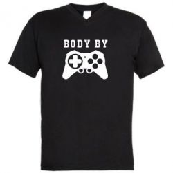 Мужская футболка  с V-образным вырезом BODY BY - PrintSalon