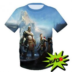 Детская 3D футболка Бог Войны 4