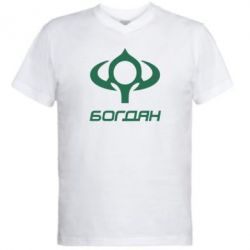 Мужская футболка  с V-образным вырезом Богдан - PrintSalon