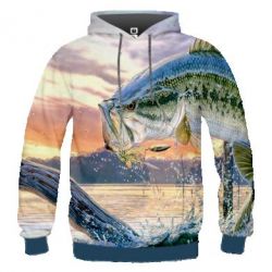 Чоловіче 3D худі Болію рибалкою - PrintSalon
