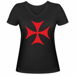 Женская футболка с V-образным вырезом Болнисский крест - PrintSalon