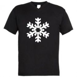Чоловіча футболка з V-подібним вирізом Велика сніжинка - PrintSalon
