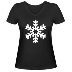 Жіноча футболка з V-подібним вирізом Велика сніжинка - PrintSalon