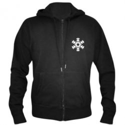 Чоловіче худі на блискавці Велика сніжинка - PrintSalon