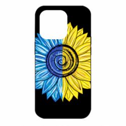 Чехол для iPhone 14 Pro Большой подсолнух Украина