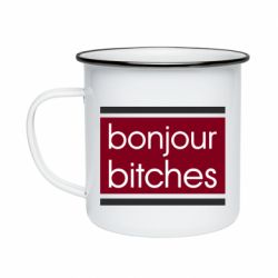 Кружка эмалированная Bonjour bitches - PrintSalon