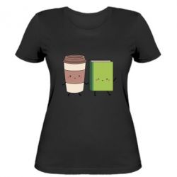 Женская футболка Book & Coffee - PrintSalon