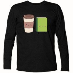 Футболка с длинным рукавом Book & Coffee - PrintSalon