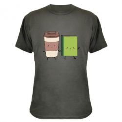 Камуфляжная футболка Book & Coffee - PrintSalon