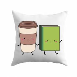 Подушка Book & Coffee - PrintSalon