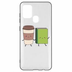 Чехол для Samsung A21s Book & Coffee - PrintSalon