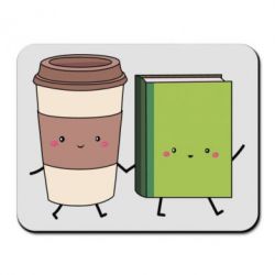 Коврик для мыши Book & Coffee - PrintSalon