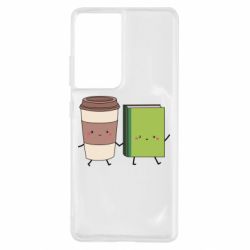 Чехол для Samsung S21 Ultra Book & Coffee - PrintSalon
