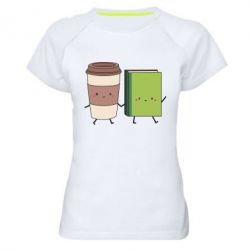 Женская футболка для спорта Book & Coffee - PrintSalon