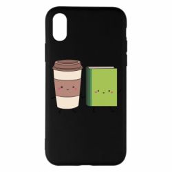 Чехол для iPhone X/Xs Book & Coffee - PrintSalon