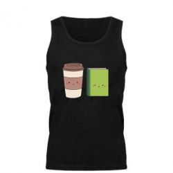 Мужская майка Book & Coffee - PrintSalon