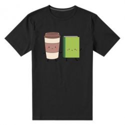 Мужская футболка премиум Book & Coffee - PrintSalon