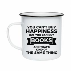 Кружка эмалированная Books are happiness - PrintSalon