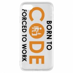 Чехол для iPhone 7 Born to code forced to work - PrintSalon