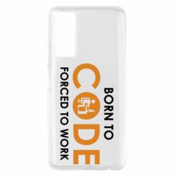 Чехол для Huawei P Smart 2021 Born to code forced to work - PrintSalon