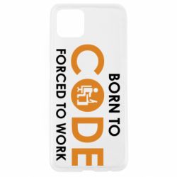 Чехол для Oppo A92s Born to code forced to work - PrintSalon