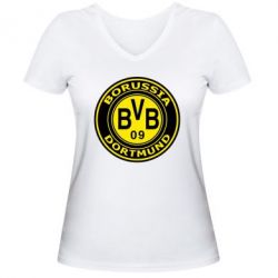 Женская футболка с V-образным вырезом Borussia Dortmund - PrintSalon