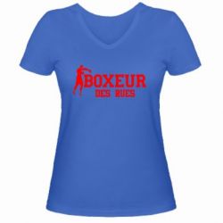 Жіноча футболка з V-подібним вирізом Boxeur Des Rues - PrintSalon