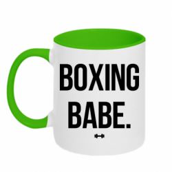 Чашка двухцветная 320ml Boxing babe - PrintSalon