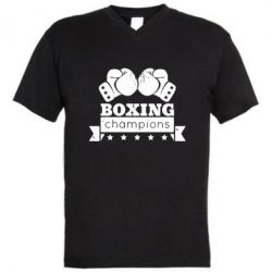Мужская футболка  с V-образным вырезом Boxing Champions - PrintSalon
