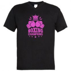 Мужская футболка  с V-образным вырезом Boxing champions - PrintSalon