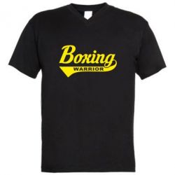 Мужская футболка  с V-образным вырезом Boxing Warrior - PrintSalon