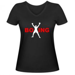 Женская футболка с V-образным вырезом BoXing X - PrintSalon