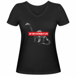 Женская футболка с V-образным вырезом Brachiosaurus - PrintSalon