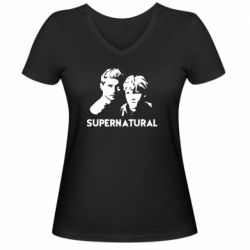 Жіноча футболка з V-подібним вирізом Брати Вінчестери Надприродне - PrintSalon